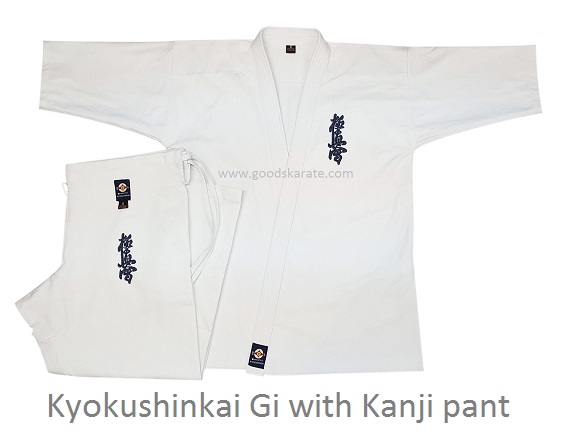 Kyokushinkai Gi with kanji on pant